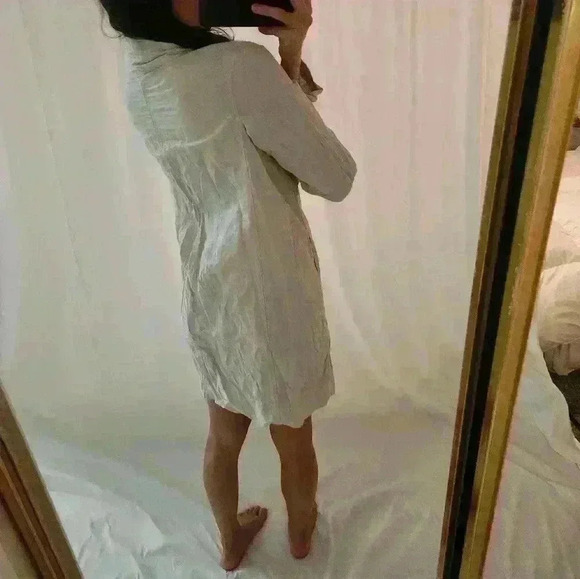 Eileen Fisher Trench Modern Jacket Slate Grey Gray Beige Nude zip up coat Rain - Picture 3 of 10